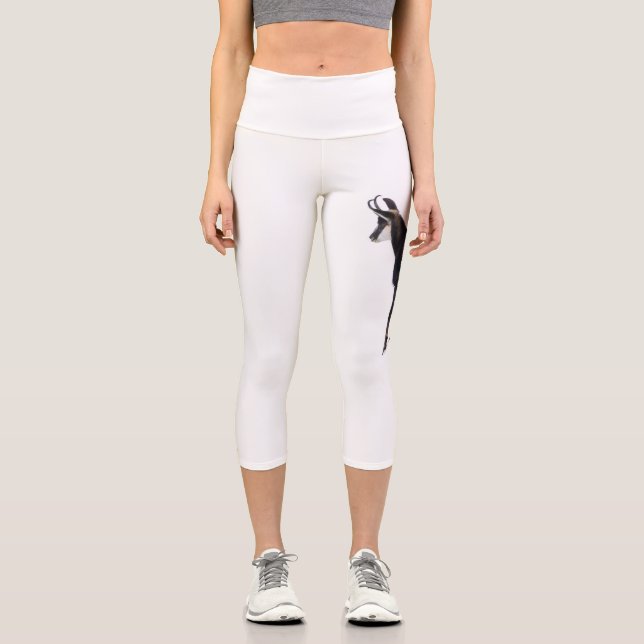 Minimalistisch Alpinistisches Gämse Bergziege auf  Capri Leggings (Vorderseite)