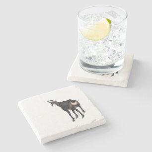 Minimalistisch Alpinistisches Gämse Bergziege auf  Steinuntersetzer