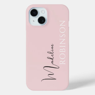 Minimalistisch Anfänglich Modernes Monogramm Rosa Case-Mate iPhone Hülle