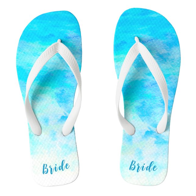 Minimalistisch Aqua Blue Gradient Etwas Blue Bridg Flip Flops (Fußbett)