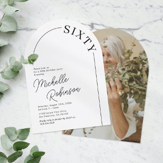 Minimalistisch Arch Adult 60. Geburtstag Einladung