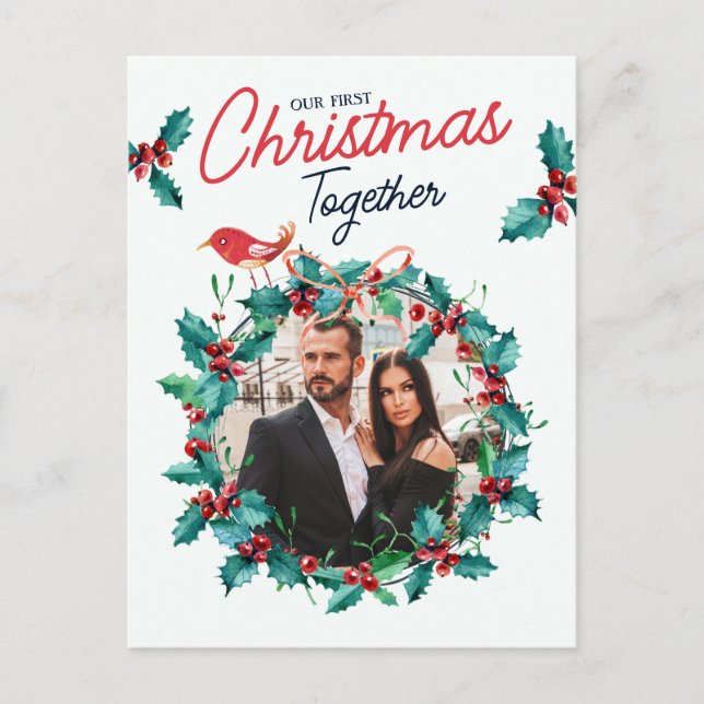 Minimalistisch Arch Erstes Weihnachtscouch Foto Feiertagspostkarte (Vorderseite)