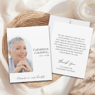 Minimalistisch Arch Foto Memorial Dankeschön-Karte Dankeskarte