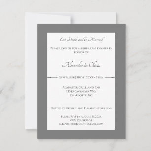 Minimalistisch Arrows Probe Dinner Grau Einladung