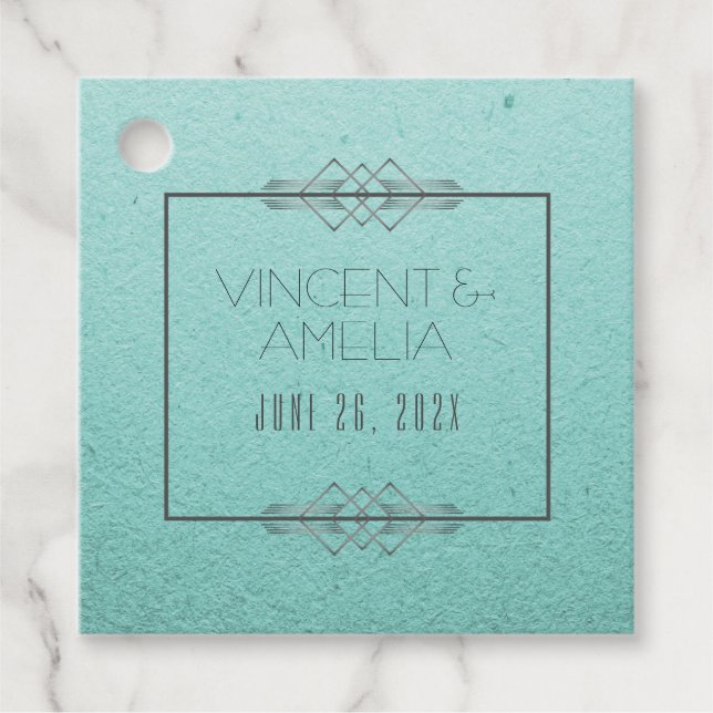 Minimalistisch Art Deco Geschenkanhänger (Vorderseite)