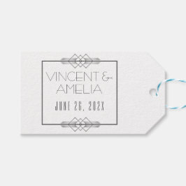 Minimalistisch Art Deco White Custom Wedding Geschenkanhänger