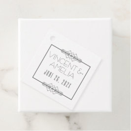 Minimalistisch Art Deco White Custom Wedding Geschenkanhänger