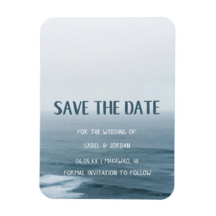 Minimalistisch Art Waves Beach Hochzeit Save the D Magnet