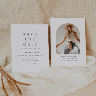 Minimalistisch Arted Foto Boho Save the Date Einladung
