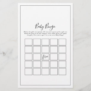 Minimalistisch Baby Bingo Game Flyer