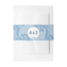 Minimalistisch Baby Blue Initials Date Wedding Einladungsbanderole