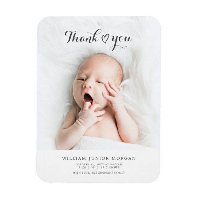 Minimalistisch Baby Boy Girl Foto Keepake Geschenk Magnet (Vertikal)