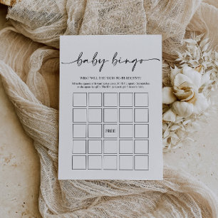Minimalistisch Baby Dusche Bingo Game Floral