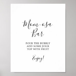 Minimalistisch Baby Dusche Mama-osa-Bar-Zeichen Poster