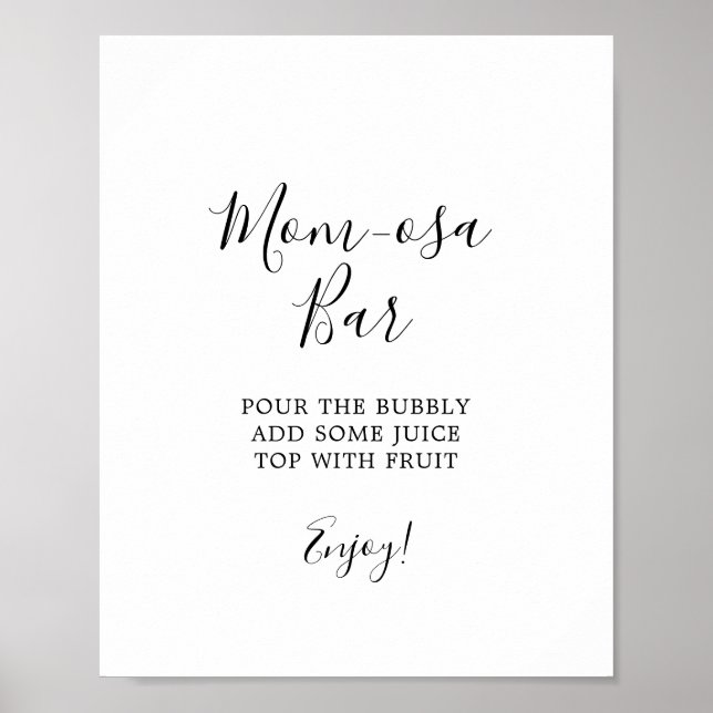 Minimalistisch Baby Dusche Mama-osa-Bar-Zeichen Poster (Vorne)