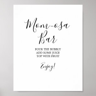 Minimalistisch Baby Dusche Mama-osa-Bar-Zeichen Poster