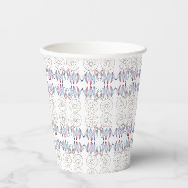 Minimalistisch Baby Showdusche Boho Dreamcatcher M Pappbecher (Vorderseite)