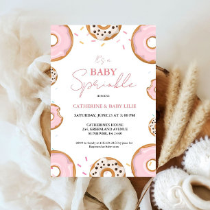 Minimalistisch Baby Sprinkle Pink Girl Babydusche Einladung