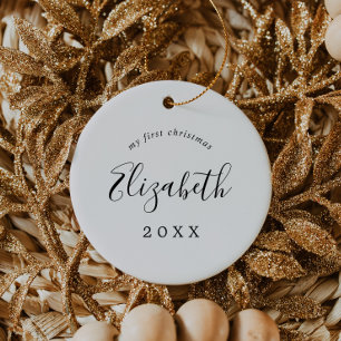 Minimalistisch Baby's First Christmas Neugeborenes Keramik Ornament