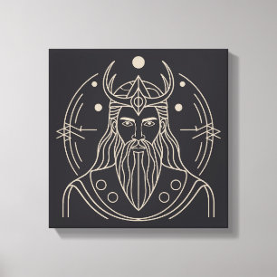 Minimalistisch Baldr Norse God Vector Art Leinwanddruck