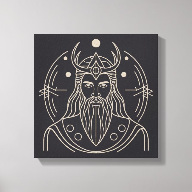 Minimalistisch Baldr Norse God Vector Art Leinwanddruck (Vorderseite)