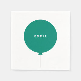 Minimalistisch Balloon | Grüne Geburtstagspartei d Serviette