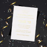 Minimalistisch Bar Mitzvah Gold Folieneinladung<br><div class="desc">Minimalistisches Layout in realer Goldfolie. Wählen Sie aus Gold,  Rose Gold oder Silberfolie auf dem Farbhintergrund für Ihr Event.</div>