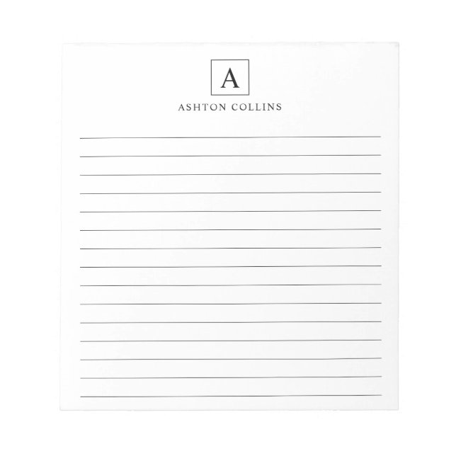 Minimalistisch Basic Black Notepad Notizblock (Vorderseite)