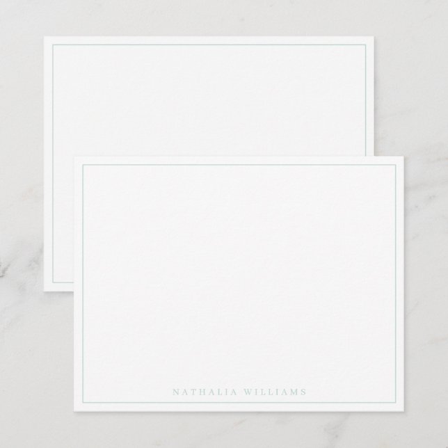 Minimalistisch Basic Personalisiert Seaglass Stati Mitteilungskarte (Vorne/Hinten)