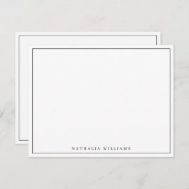 Minimalistisch Basic Personalize Black Stationery Mitteilungskarte
