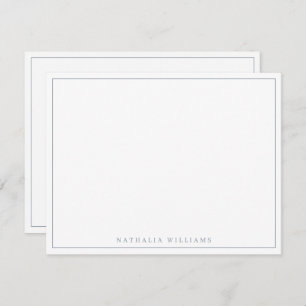Minimalistisch Basic Personalize Dusty Blue Statio Mitteilungskarte