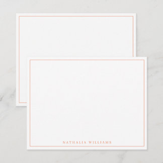 Minimalistisch Basic Personalize Orange Stationery Mitteilungskarte