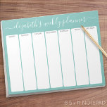 Minimalistisch Basic Weekly Planer Moderne Scripta Notizblock<br><div class="desc">Ein mädchenhaftes und dennoch hochwertiges Design in frischen, fröhlichen Farben. Wenn Sie den Text oder die Farben anpassen müssen, klicken Sie auf die Schaltfläche Anpassen und ändern Sie. Ideal, um das neue Jahr zu starten und mit diesem Kalender bleibe. Ein perfektes Organisationstool für jede Zuhause, Mutter oder sogar Braut.</div>