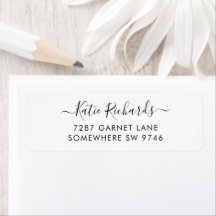 Minimalistisch Basic White Script-Label