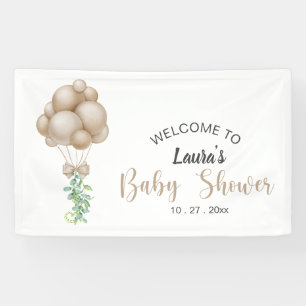 Minimalistisch Beige Balloons Boho Babydusche Banner