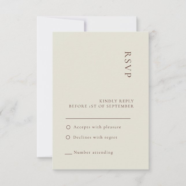 Minimalistisch Beige Bohemische Hochzeitkarte Einladung (Vorderseite)