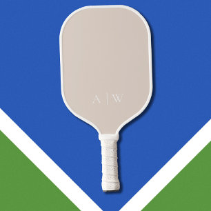Minimalistisch Beige-Eleganmonogramm Pickleball Schläger