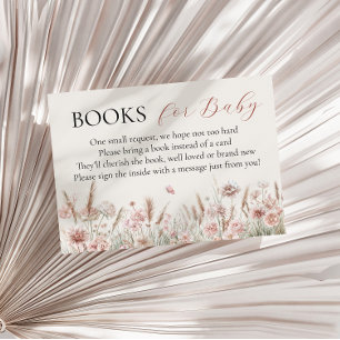 Minimalistisch Beige Floral Baby in Bloom Books fo Begleitkarte