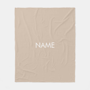 Minimalistisch-beige-individuelle Name-Monogramm Fleecedecke