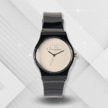 Minimalistisch-Beige-Monogramm Armbanduhr<br><div class="desc">Dieses minimalistisch-stylische Monogram Design ist perfekt für diejenigen,  die ein einfaches,  schlankes Design mögen. Einfach anpassbar,  um Ihre Initialen und Namen einzubinden.</div>