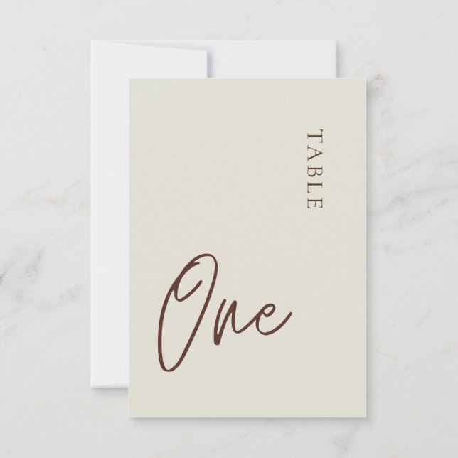 Minimalistisch-beige Tische 1 Tischnummer (Rückseite)