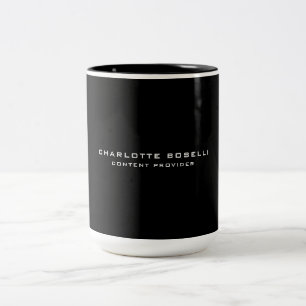 Minimalistisch Beruflich Ihr Name Schwarz Zweifarbige Tasse