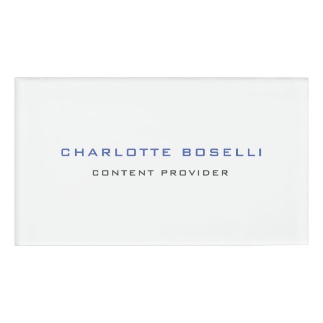 Minimalistisch Beruflich Ihr Name Titel Namenschild (Vorderseite)