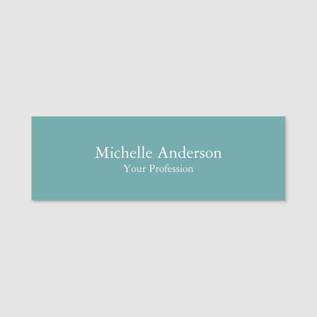 Minimalistisch Beruflich Modernes Schlichtes Cadet Namensschild (Vorderseite)