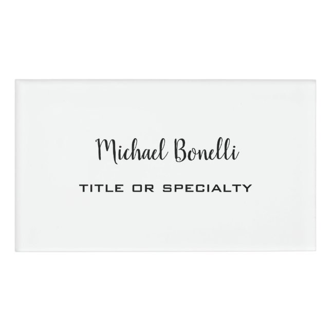 Minimalistisch Beruflich Modernes Schlichtes Schwa Namenschild (Vorderseite)