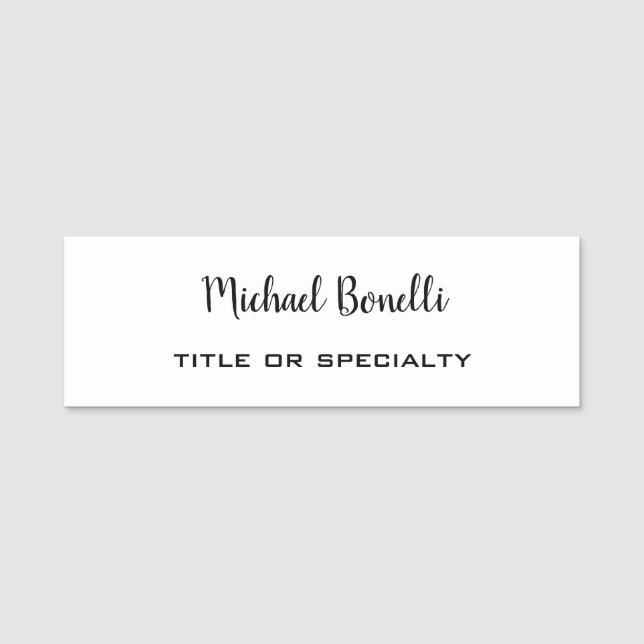 Minimalistisch Beruflich Modernes Schlichtes Schwa Namensschild (Vorderseite)