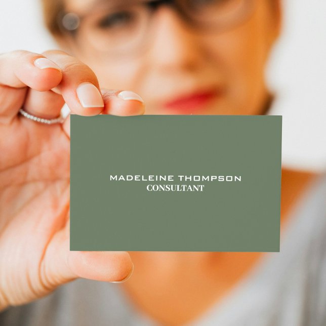 Minimalistisch Beruflich Visitenkarte (Minimalist Professional Business Card in olive green color)