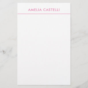 Minimalistisch Berufliche Schlichte Rosa weiß Briefpapier