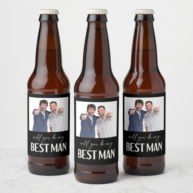 Minimalistisch bist du mein Trauzeuge Bierflaschenetikett (Flaschen)