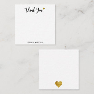 Minimalistisch Black and Gold Heart Wedding Vielen Mitteilungskarte